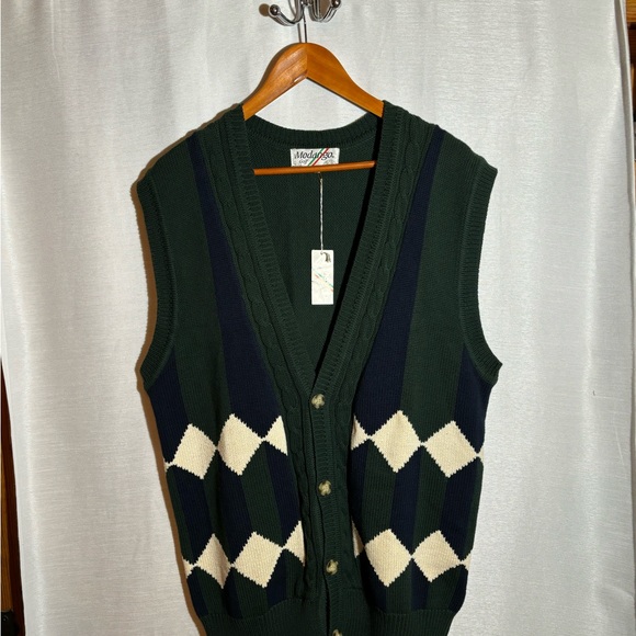 NWT Monsanto Golf Button Up Sweater Vest men’s Large - Picture 2 of 8